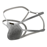 Double Thin Belt Men's Thongs T Back U Convex Pouch Jockstrap Underwear Pure Cotton Hollow Comfortable Panties