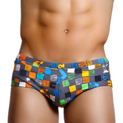 Vibrant Lozenge Print Swim Briefs image 8