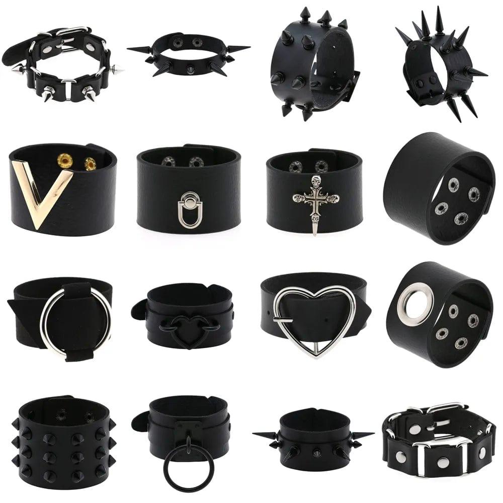 Black Goth Bracelets - Punk Boho Emo Style