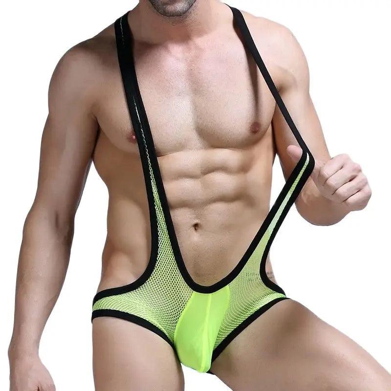 Sexy Men's Mesh Bodysuit Lingerie