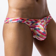Bold Print U-Pouch Thong for Men - M image
