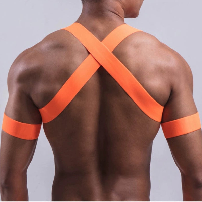 Fluorescent Men's Elastic Shoulcler Harness Chest Strap