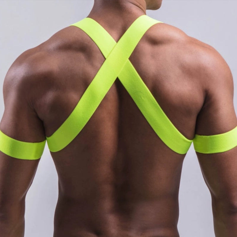 Fluorescent Men's Elastic Shoulcler Harness Chest Strap