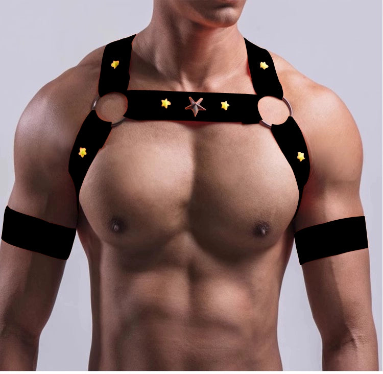 Fluorescent Men's Elastic Shoulcler Harness Chest Strap