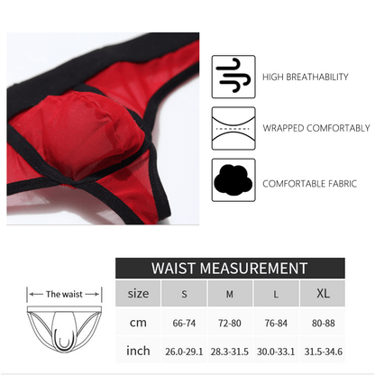 Ice Silk Net Yarn Transparent Men's Thong - Sexy Gay Pants