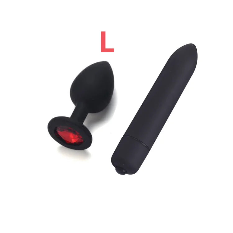 Intimate Pleasure Set: Silicone Anal Plug & Vibrator Duo for Gay Couples