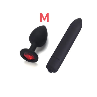 Intimate Pleasure Set: Silicone Anal Plug & Vibrator Duo for Gay Couples