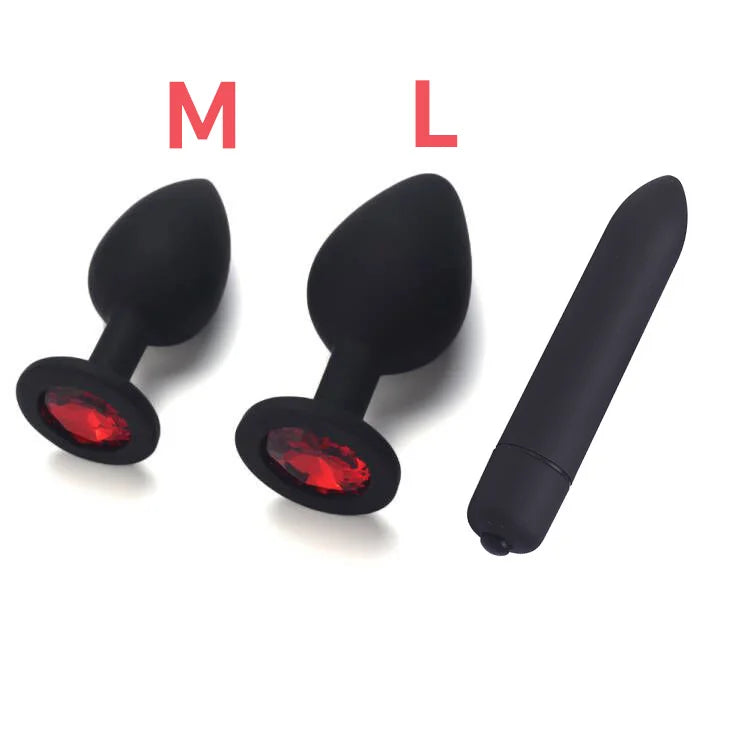 Intimate Pleasure Set: Silicone Anal Plug & Vibrator Duo for Gay Couples