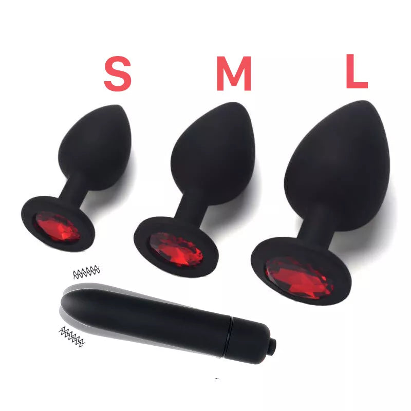 Intimate Pleasure Set: Silicone Anal Plug & Vibrator Duo for Gay Couples