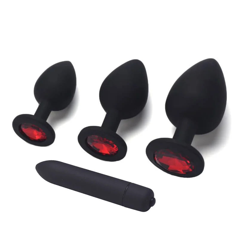 Intimate Pleasure Set: Silicone Anal Plug & Vibrator Duo for Gay Couples