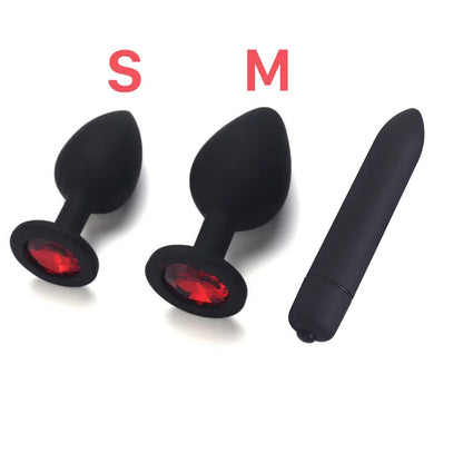 Intimate Pleasure Set: Silicone Anal Plug & Vibrator Duo for Gay Couples