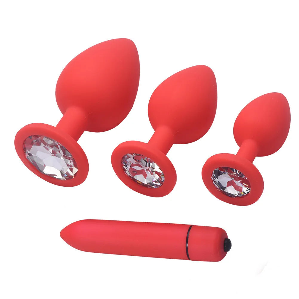 Intimate Pleasure Set: Silicone Anal Plug & Vibrator Duo for Gay Couples