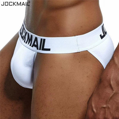 Jockmail High Fork White Half Sheath Men's Underwear