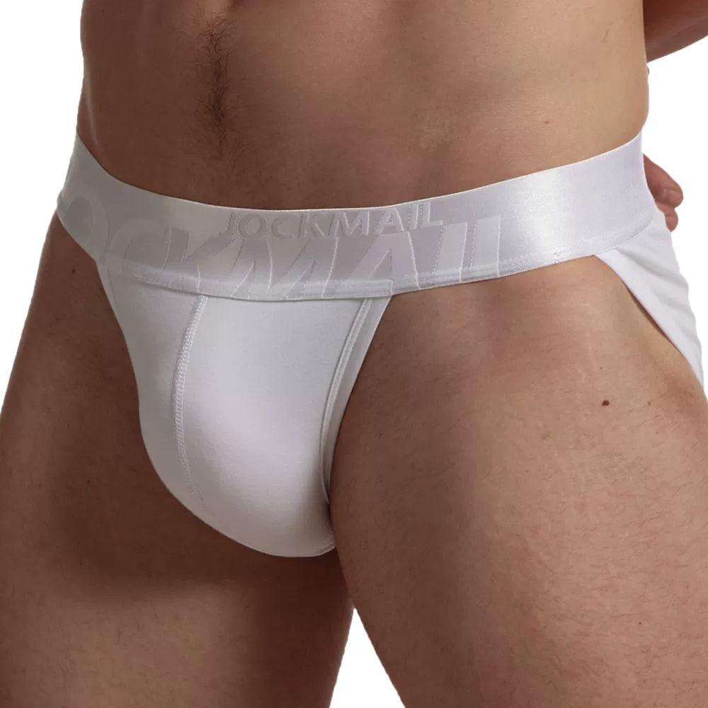 Jockmail High Fork White Half Sheath Men's Underwear