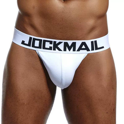 Jockmail High Fork White Half Sheath Men's Underwear