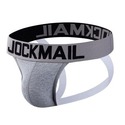 Jockmail Men's Cotton T-Back Plaid Low Waist Sexy Underwear