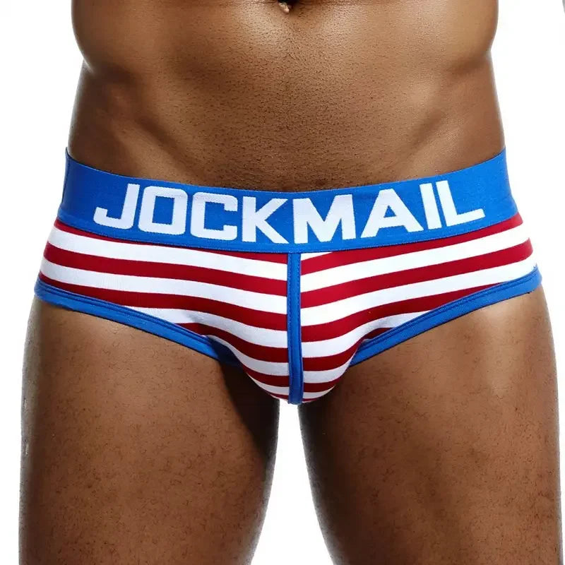 JOCKMAIL Men's Low-Rise Printed Cotton Briefs