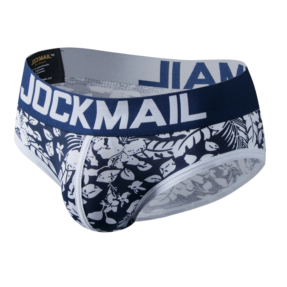 JOCKMAIL Men's Low-Rise Printed Cotton Briefs