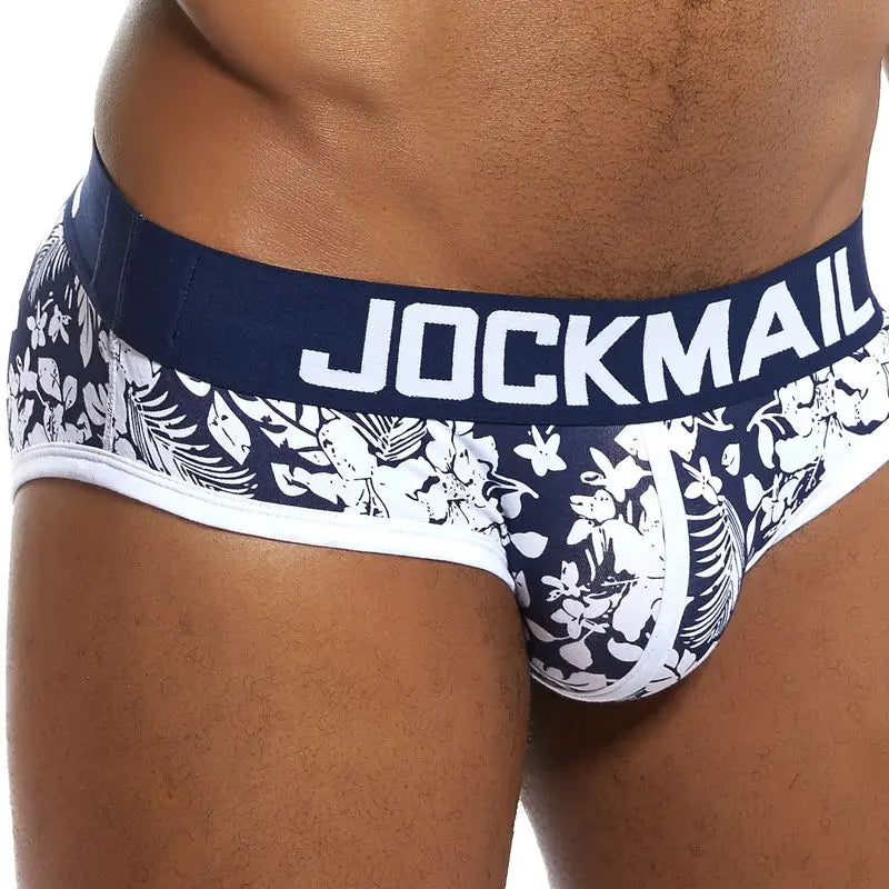 JOCKMAIL Men's Low-Rise Printed Cotton Briefs