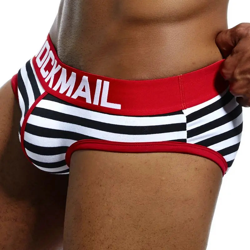 JOCKMAIL Men's Low-Rise Printed Cotton Briefs