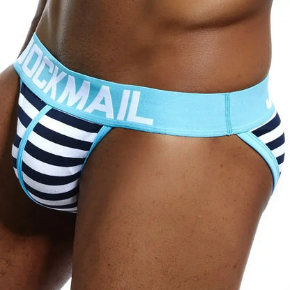 JOCKMAIL Men's Low-Rise Printed Cotton Briefs