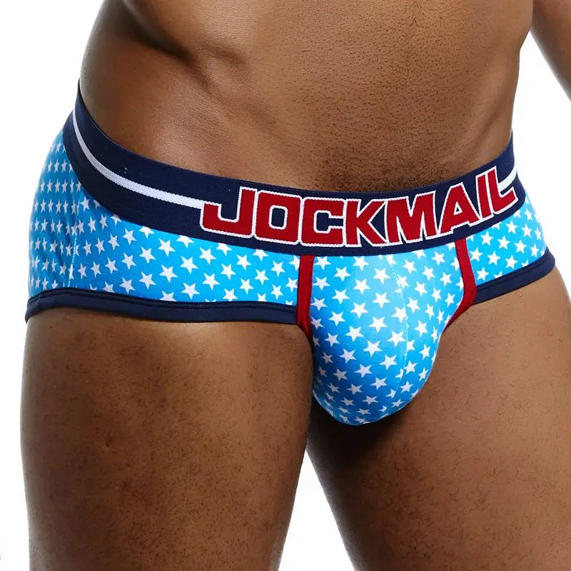 JOCKMAIL Men's Low-Rise Printed Cotton Briefs