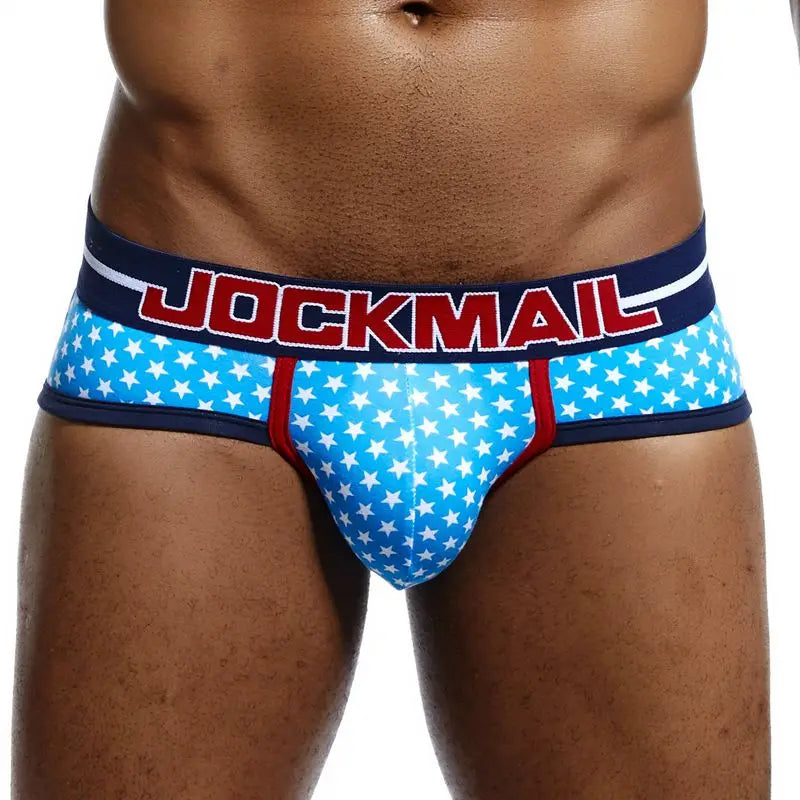 JOCKMAIL Men's Low-Rise Printed Cotton Briefs