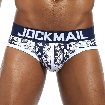 JOCKMAIL Men's Low-Rise Printed Cotton Briefs