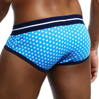 JOCKMAIL Men's Low-Rise Printed Cotton Briefs