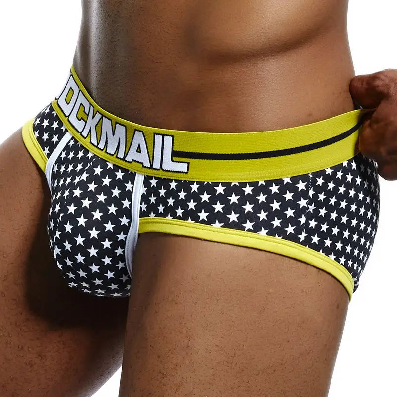 JOCKMAIL Men's Low-Rise Printed Cotton Briefs