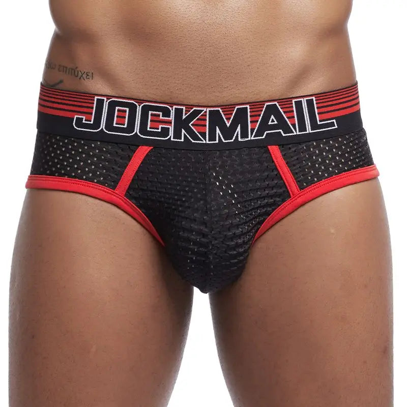 JOCKMAIL Men's U-Convex Nylon Mesh Briefs