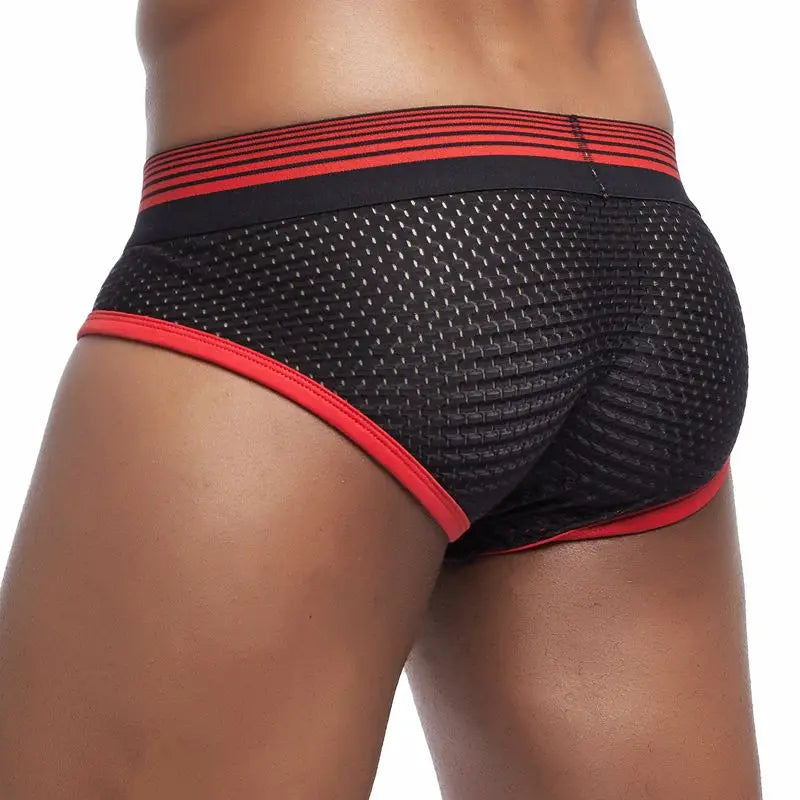 JOCKMAIL Men's U-Convex Nylon Mesh Briefs