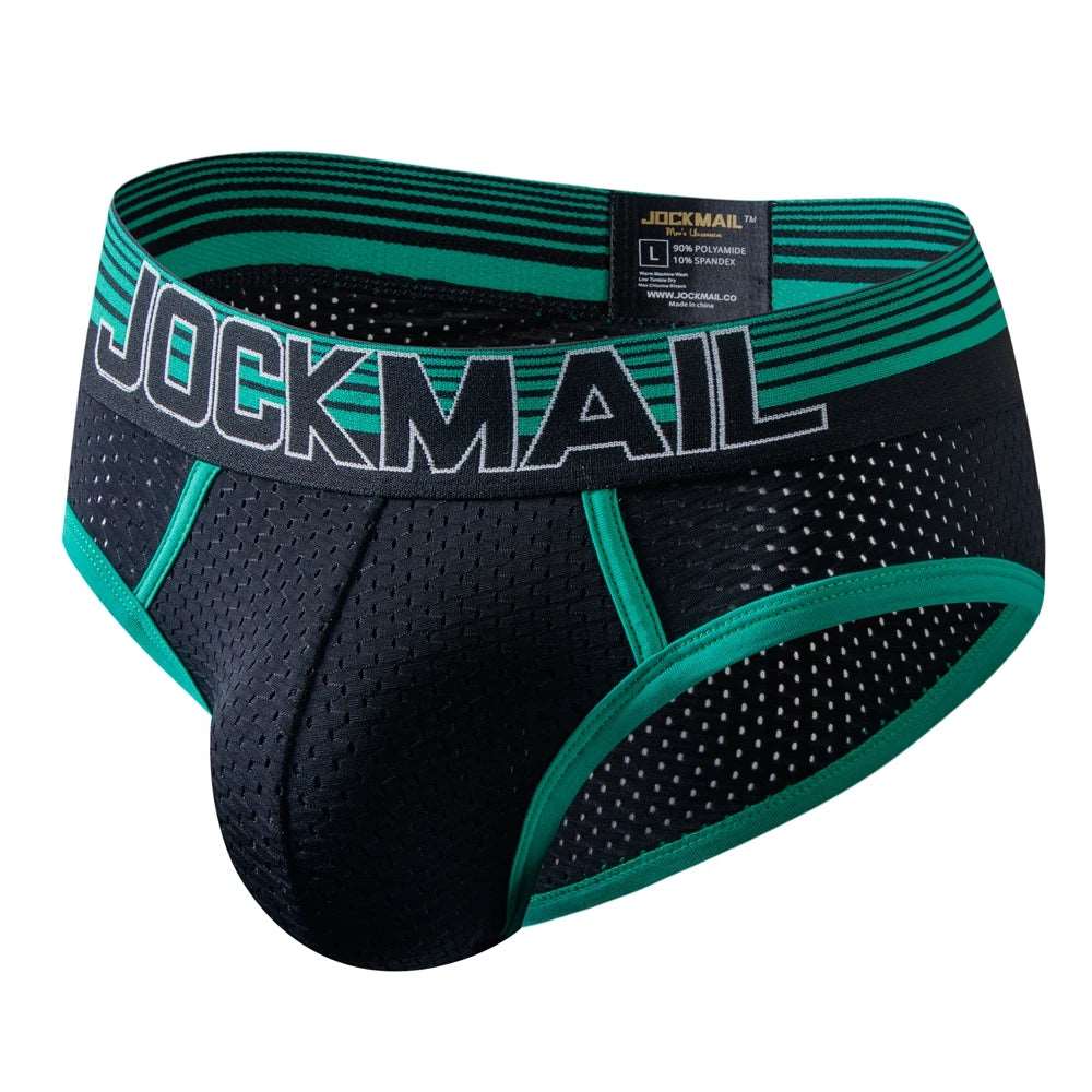 JOCKMAIL Men's U-Convex Nylon Mesh Briefs