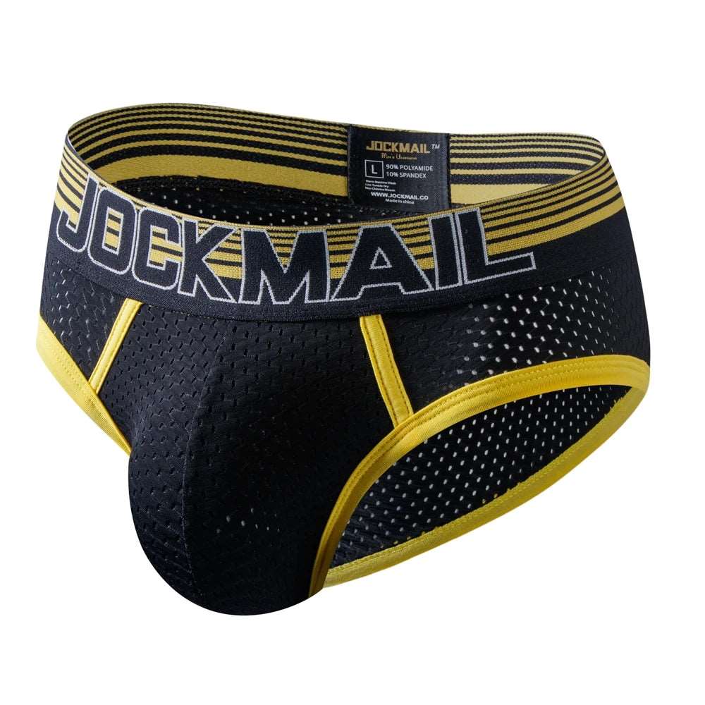 JOCKMAIL Men's U-Convex Nylon Mesh Briefs