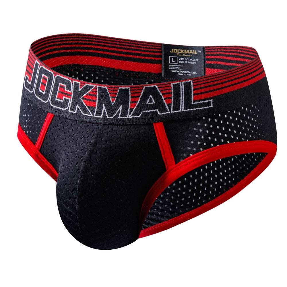 JOCKMAIL Men's U-Convex Nylon Mesh Briefs