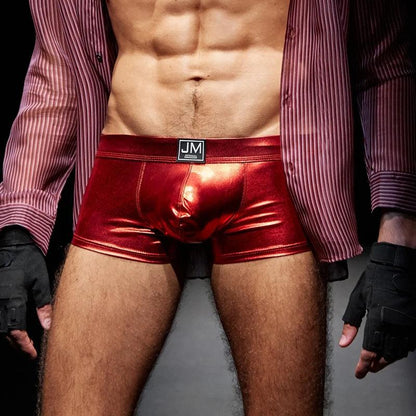 Bold PU Leather Men’s Boxer Shorts