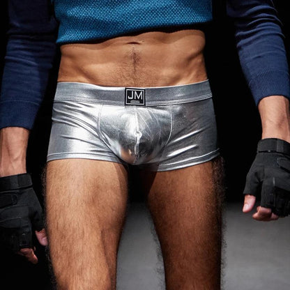 Bold PU Leather Men’s Boxer Shorts