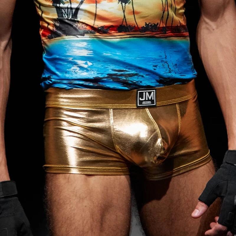 Bold PU Leather Men’s Boxer Shorts