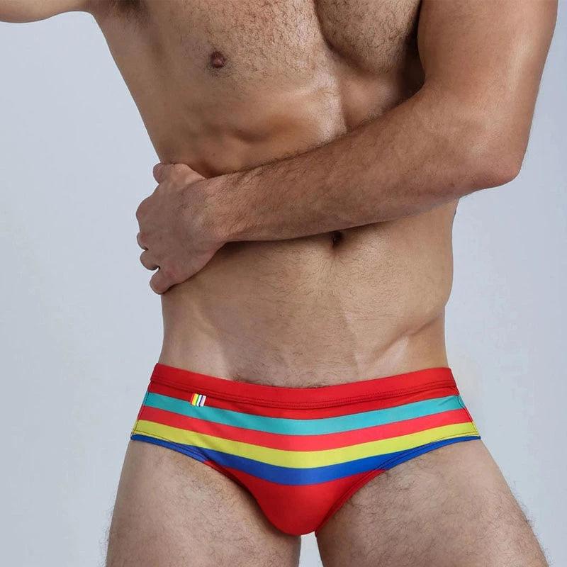 Rainbow Nylon Swim Briefs