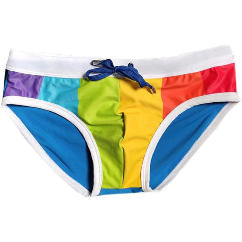 Rainbow Nylon Swim Briefs