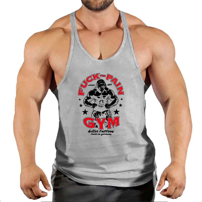 Men's Cotton Y-Back Stringer Gym Tank Top