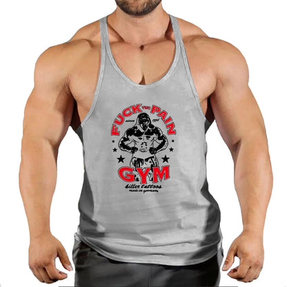 Men's Cotton Y-Back Stringer Gym Tank Top