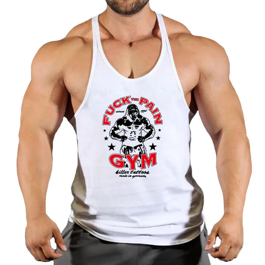 Men's Cotton Y-Back Stringer Gym Tank Top