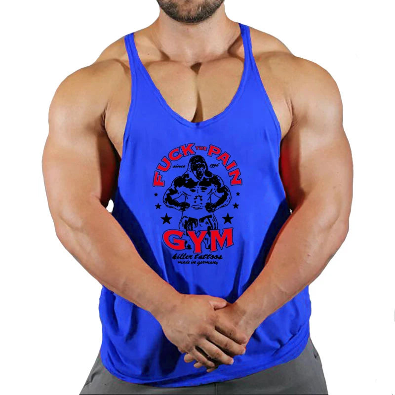 Men's Cotton Y-Back Stringer Gym Tank Top