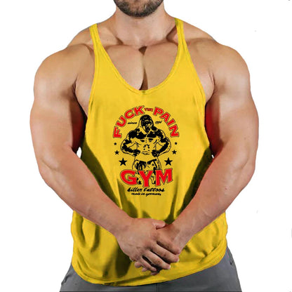 Men's Cotton Y-Back Stringer Gym Tank Top