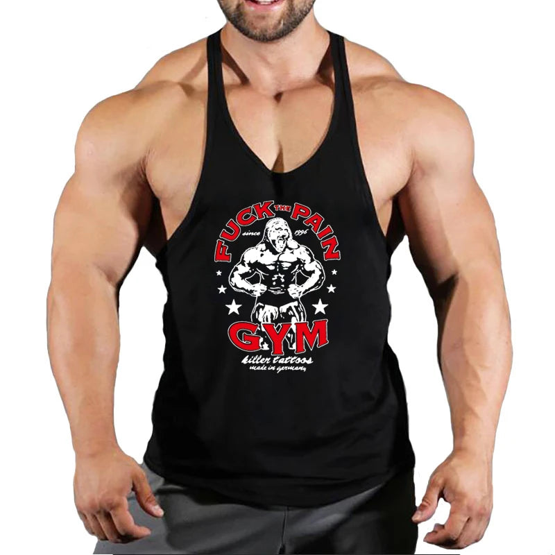 Men's Cotton Y-Back Stringer Gym Tank Top