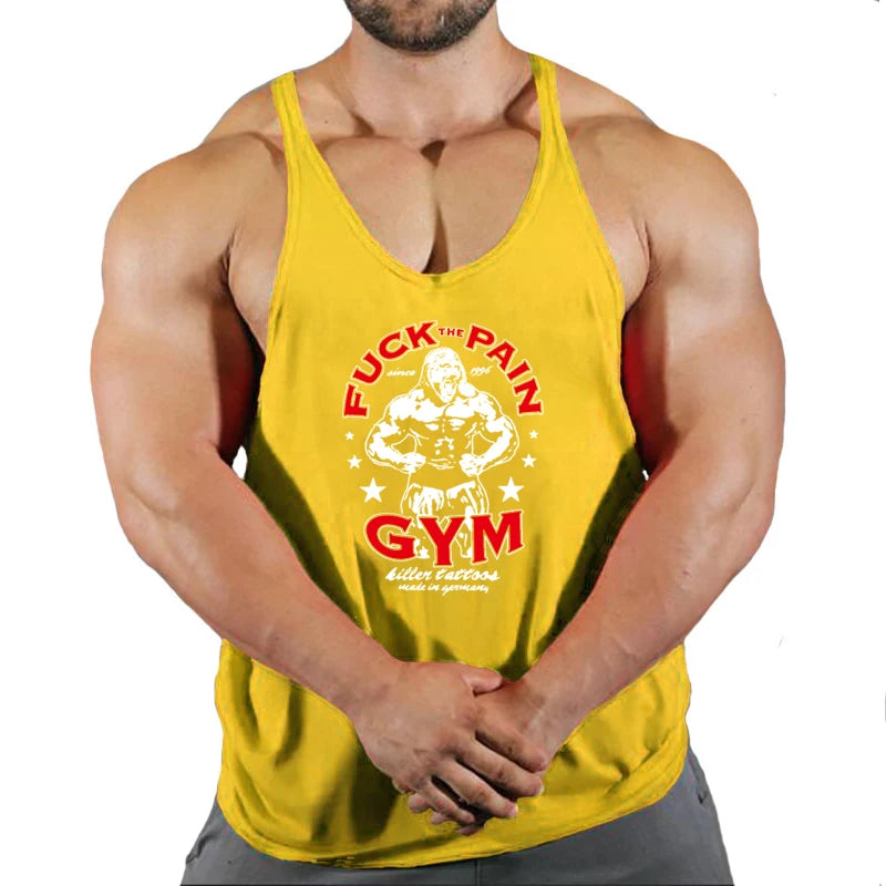 Men's Cotton Y-Back Stringer Gym Tank Top