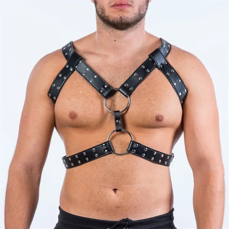 Men's Leather Chest Harness