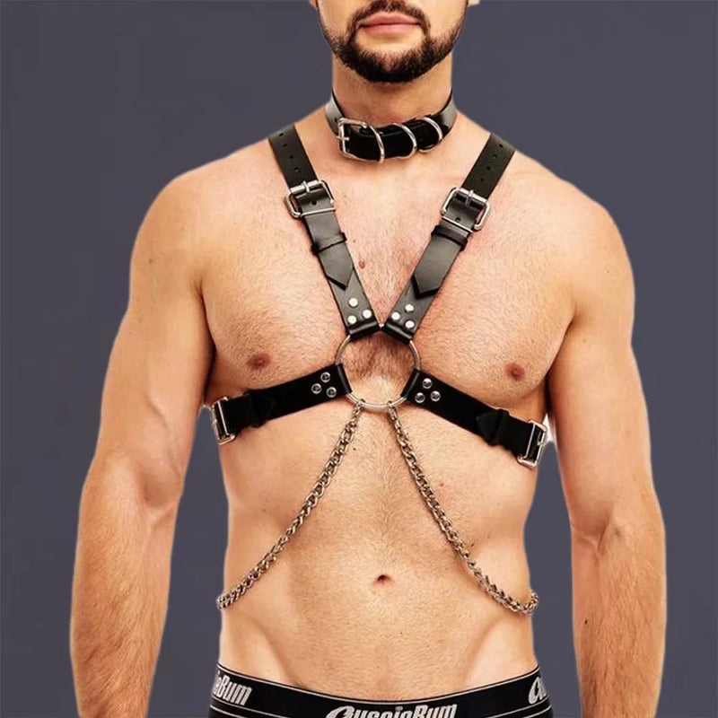 Men's Leather Chest Harness