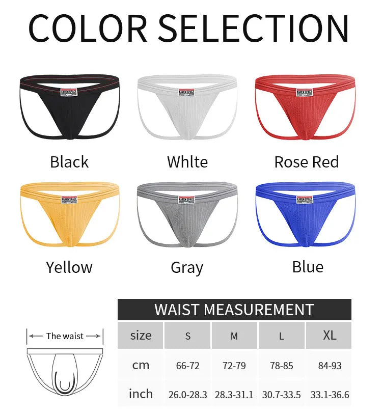 Men's Low-Rise Breathable Cotton Sports Thong